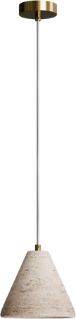 Orville Natural Travertine 200mm E27 Pendant Brass - IP20