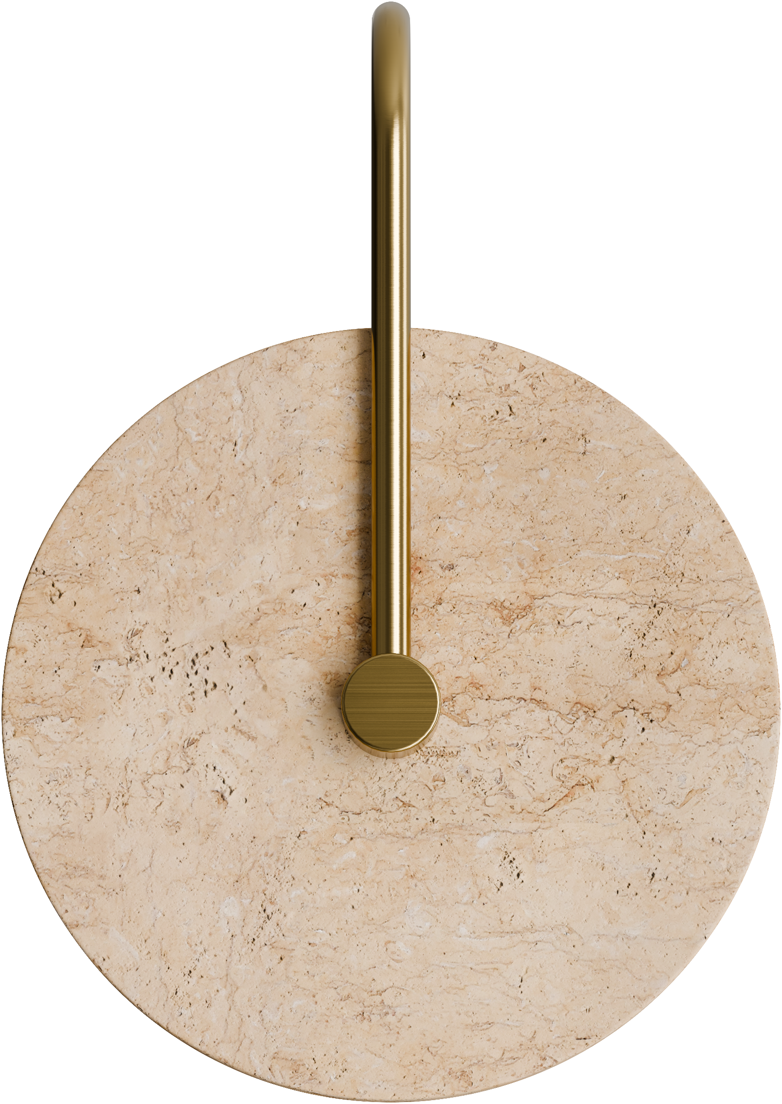 Orville Natural Travertine Round 200mm Backlit LED Wall Light 5W Non Dimmable Brass - IP20