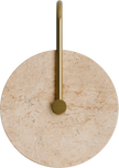 Orville Natural Travertine Round 200mm Backlit LED Wall Light 5W Non Dimmable Brass - IP20
