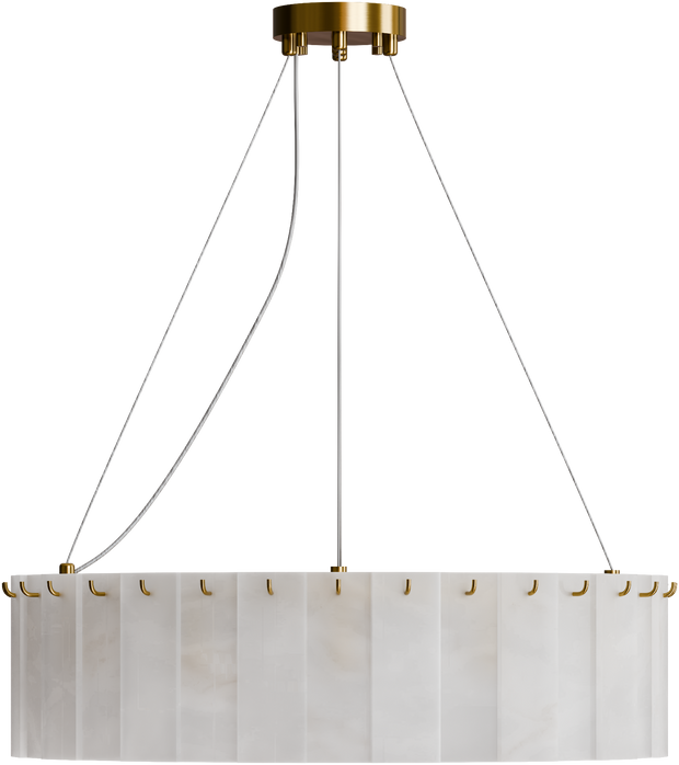 Mirage 600mm Round Alabaster Kit - 12 Head E14 Brass frame with Alabaster Decor 3M Drop IP20