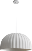 Rachis Ribbed Polymer Resin E27 Pendant Ø600mm White IP20