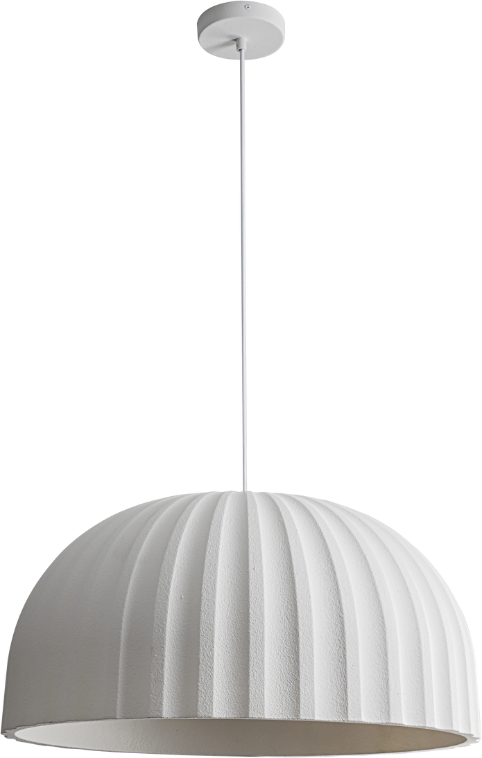 Rachis Ribbed Polymer Resin E27 Pendant Ø450mm White IP20