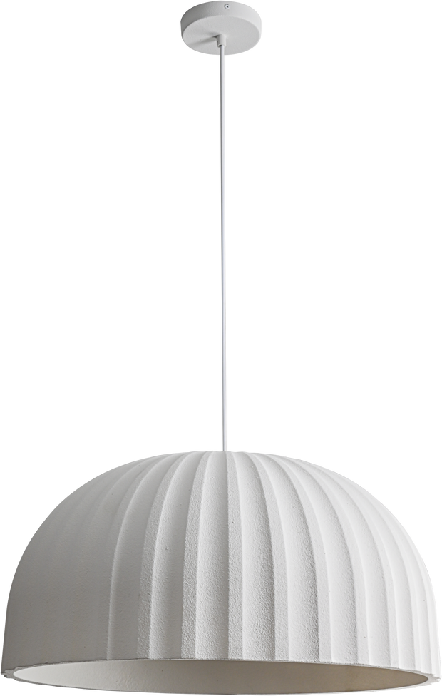 Rachis Ribbed Polymer Resin E27 Pendant Ø600mm White IP20