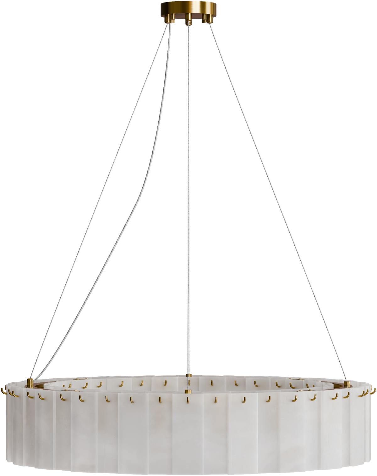 Mirage 800mm Round Alabaster Kit - 18 Head E14 Brass frame with Alabaster Decor 3M Drop IP20