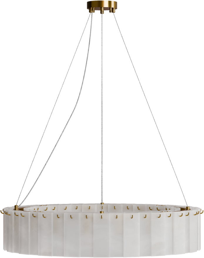 Mirage 800mm Round Alabaster Kit - 18 Head E14 Brass frame with Alabaster Decor 3M Drop IP20