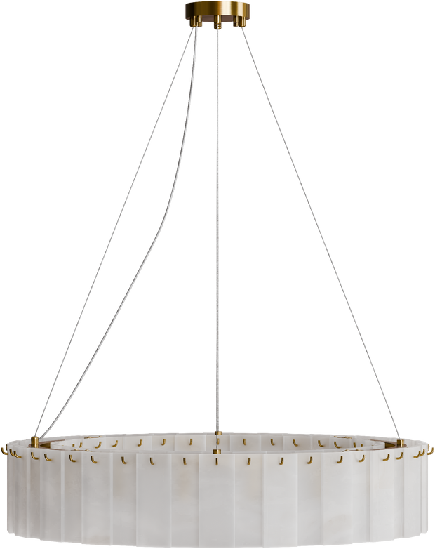 Mirage 800mm Round Alabaster Kit - 18 Head E14 Brass frame with Alabaster Decor 3M Drop IP20