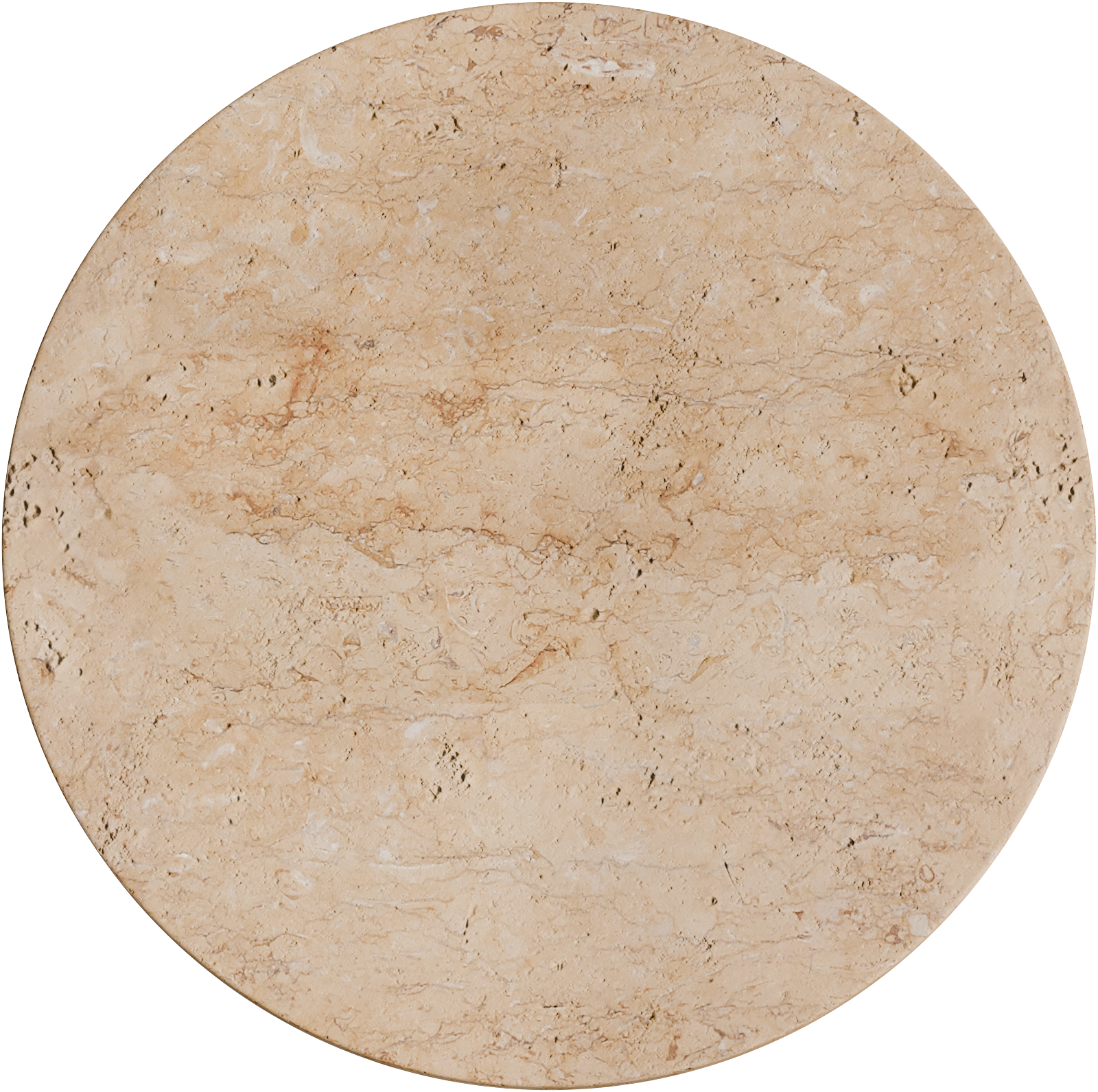 Orville Natural Travertine Round 200mm LED Wall Light 6W Tri Colour Non Dimmable Brass - IP20