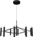 Aeris 800mm Fluted LED Pendant Ten Head Black Cord 80W Tri Colour Non Dimmable Black 3M Drop IP20