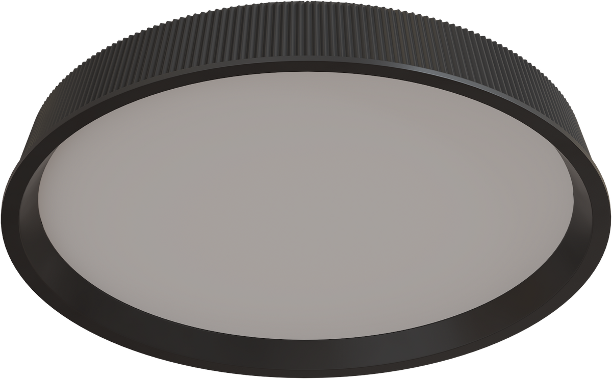 Kinglet 450mm Ribbed LED 36W CTC/Oyster Tri Colour Dimmable Black IP20