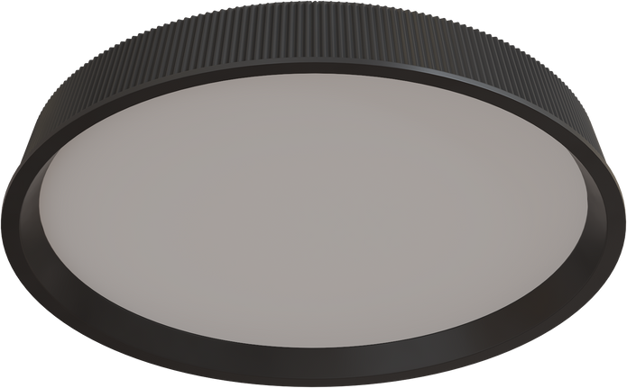 Kinglet 450mm Ribbed LED 36W CTC/Oyster Tri Colour Dimmable Black IP20