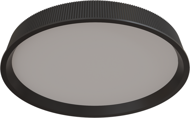 Kinglet 450mm Ribbed LED 36W CTC/Oyster Tri Colour Dimmable Black IP20