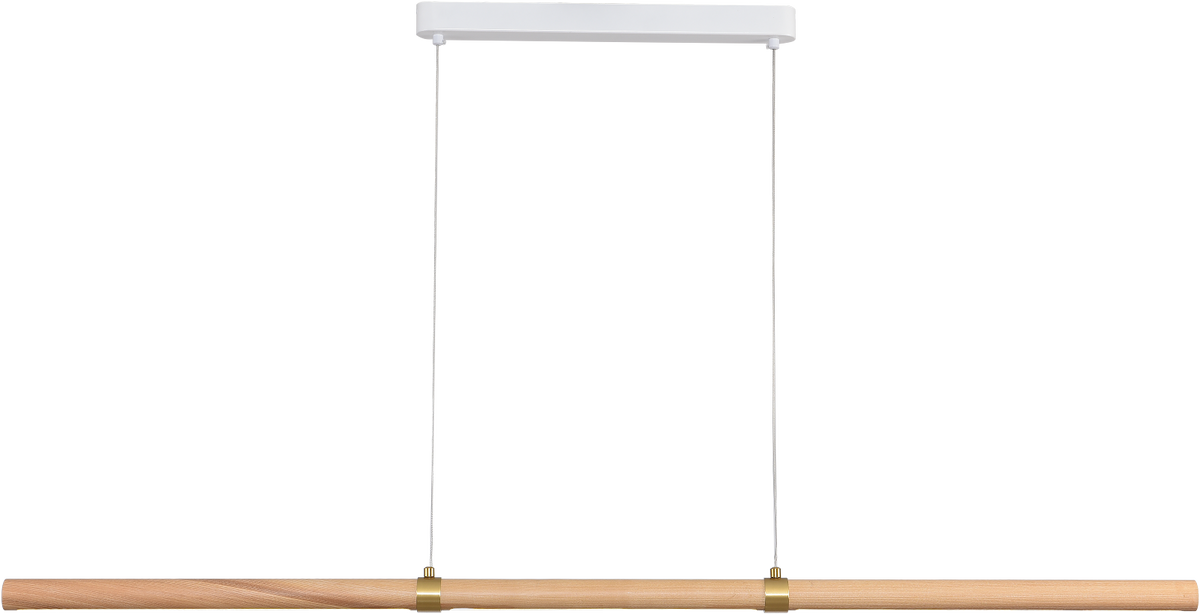Aquila 1500mm Linear LED Pendant Natural Timber 24W TRI Colour Non-dimmable Ash / White 2M Drop IP20