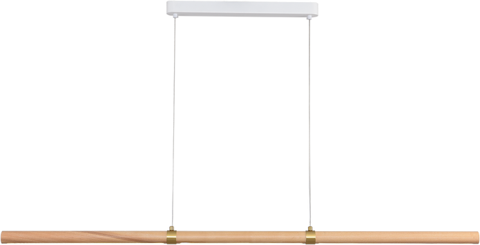 Aquila 1500mm Linear LED Pendant Natural Timber 24W TRI Colour Non-dimmable Ash / White 2M Drop IP20