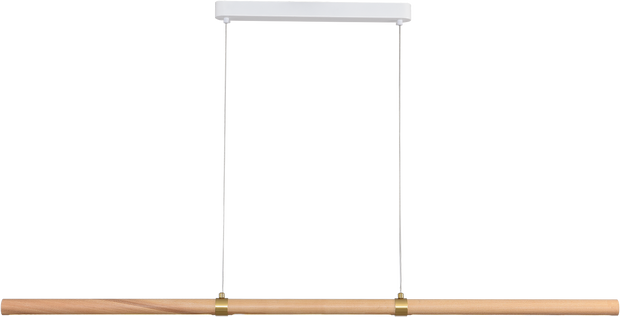 Aquila 1500mm Linear LED Pendant Natural Timber 24W TRI Colour Non-dimmable Ash / White 2M Drop IP20