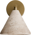 Orville Natural Travertine 205mm E27 Wall Light Brass - IP20
