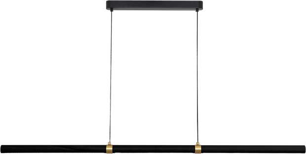 Aquila 1500mm Linear LED Pendant Natural Timber 24W TRI Colour Non-dimmable Black Ash / Black 2M Drop IP20