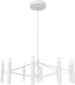 Aeris 800mm Fluted LED Pendant Ten Head Clear Cord 80W Tri Colour Non Dimmable White 3M Drop IP20