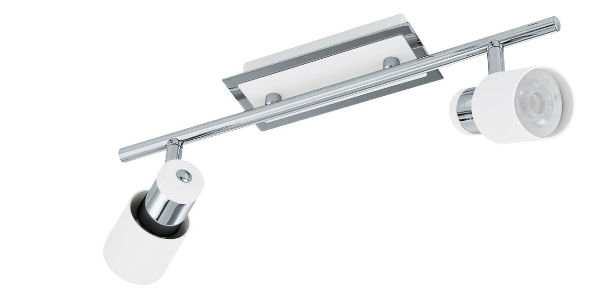 Davida 2 Light White & Chrome Adjustable GU10 LED Spotlight