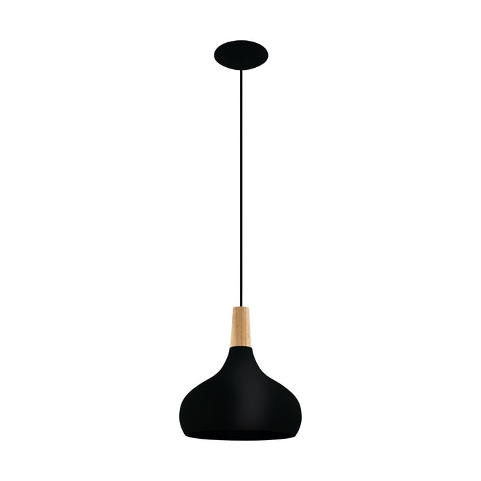 Sabinar Medium Pendant Light in Black & Wood
