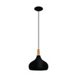 Sabinar Medium Pendant Light in Black & Wood