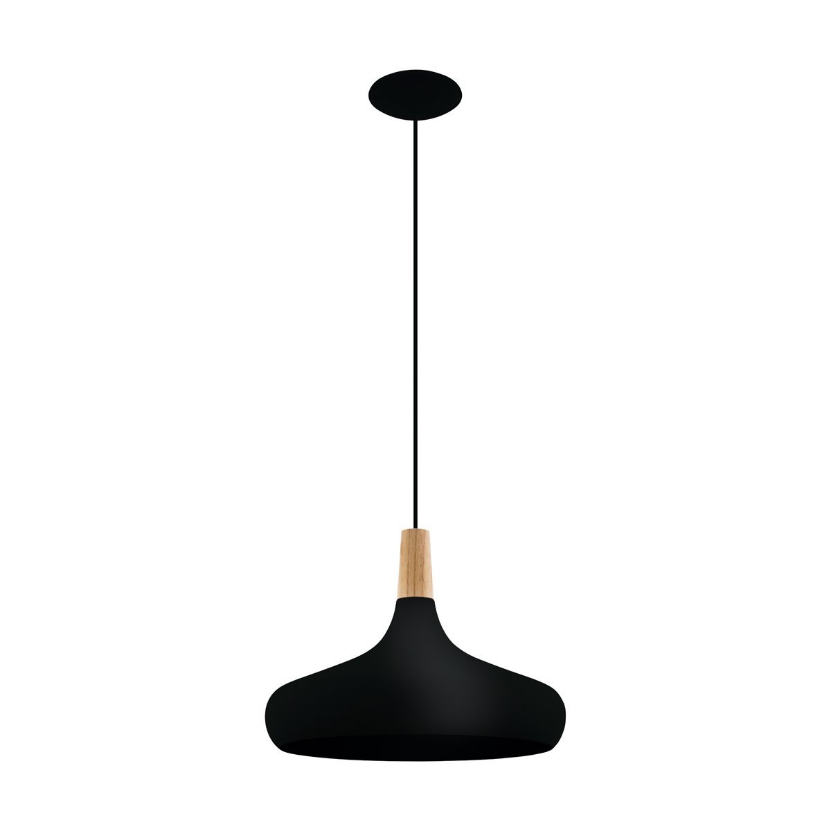 Sabinar Large Pendant Light in Black & Wood