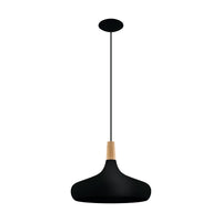 Thumbnail for Sabinar Large Pendant Light in Black & Wood