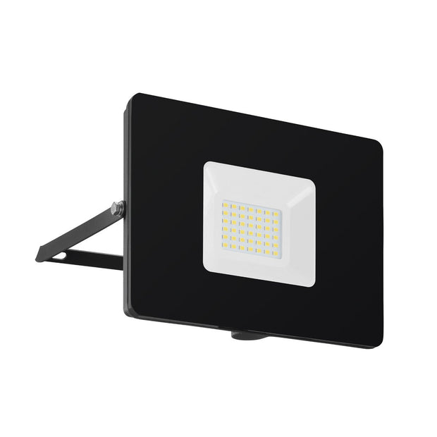 Faedo IP65 30W LED Black Flood Light with Plug in Cool White