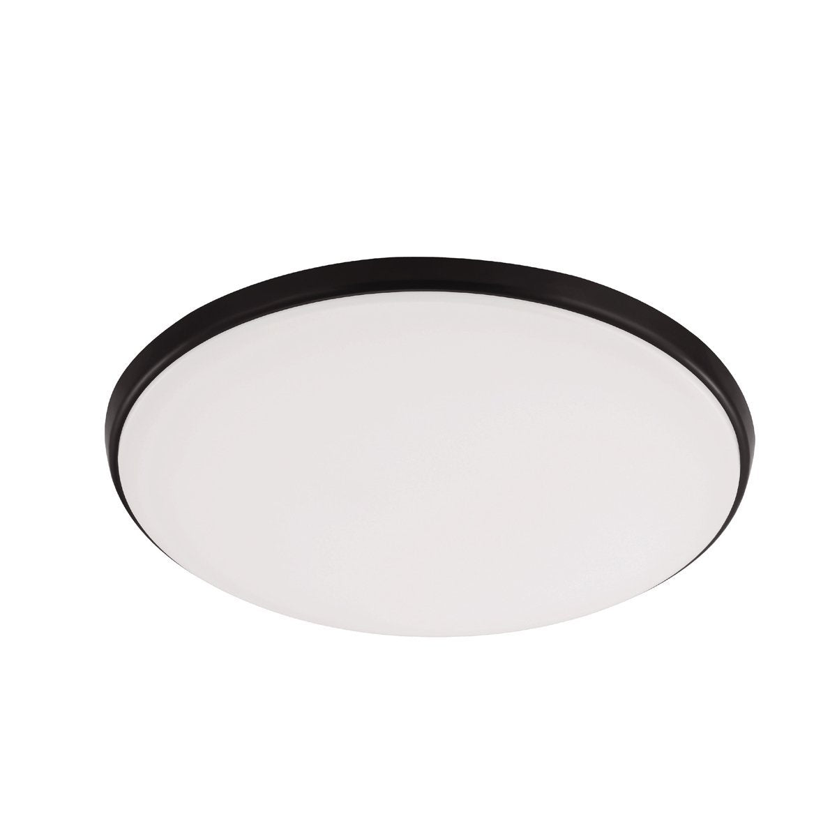 Ollie 12W Dimmable LED Tri-Colour Oyster Light Black Trim