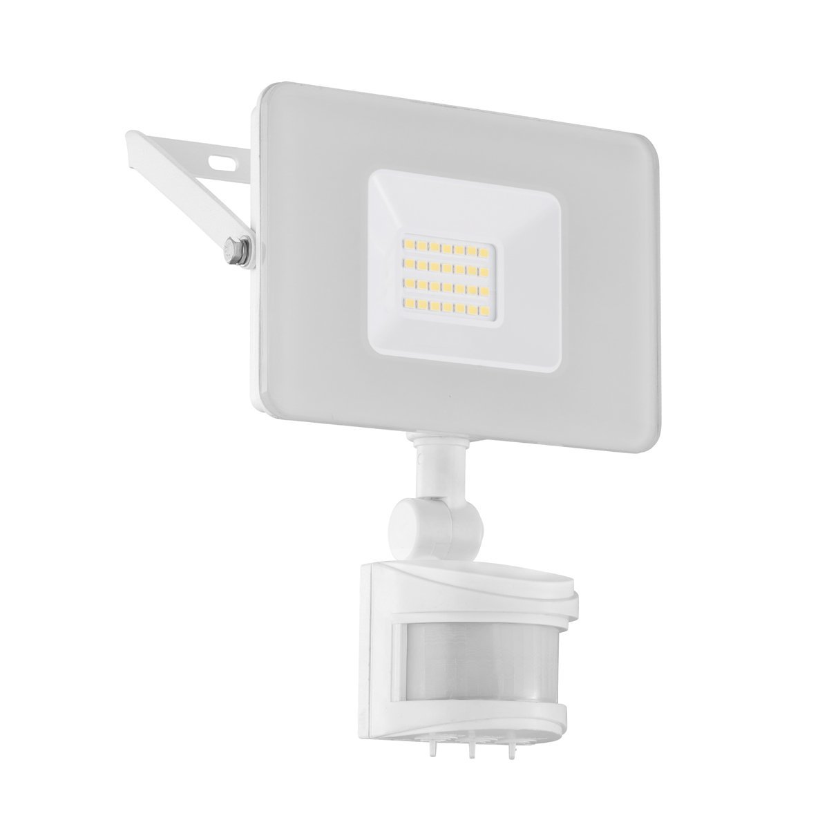 Faedo IP44 20W LED White Flood Light with Plug in Cool White with Sensor