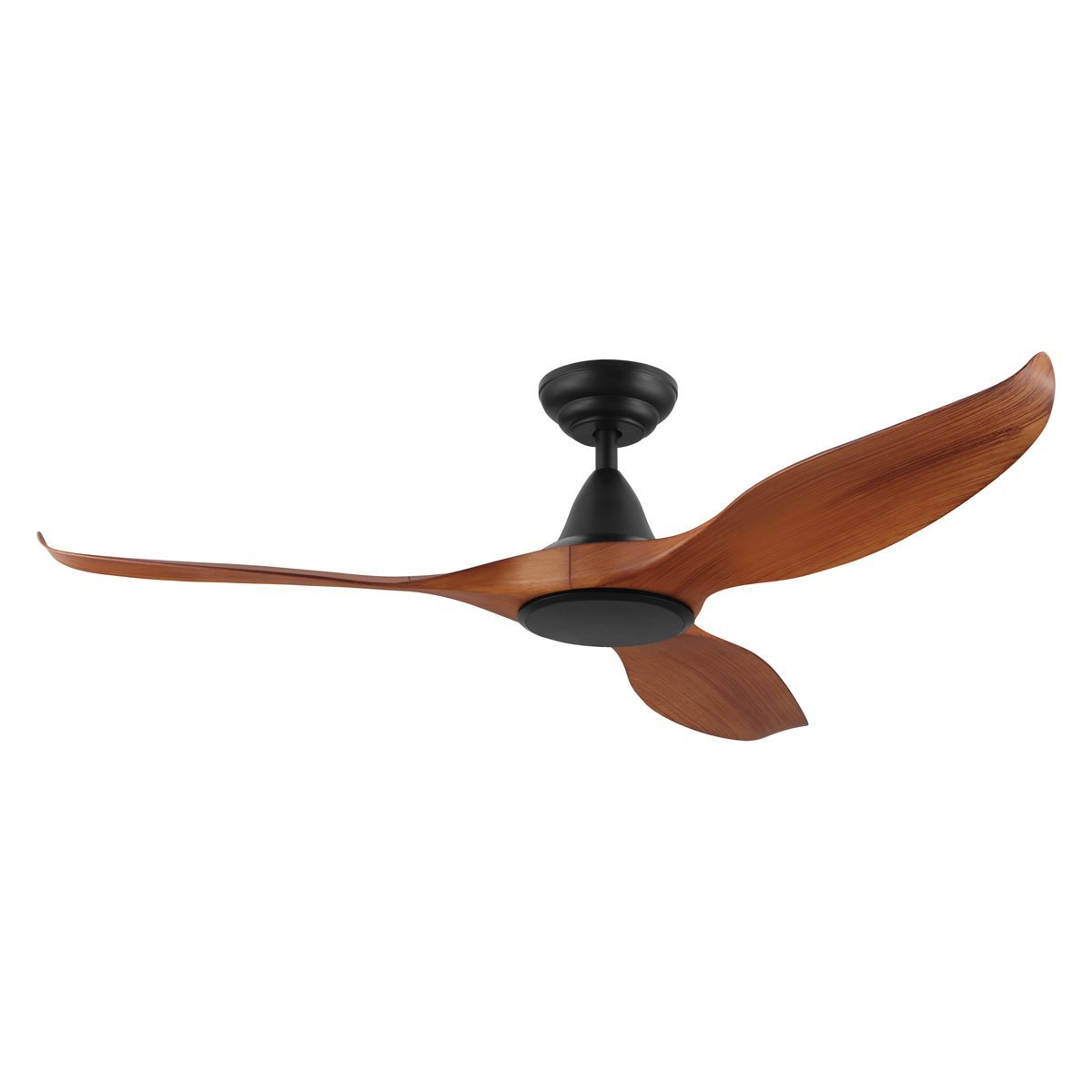 Teak / Black Eglo Noosa 52" 3 Blade DC Indoor/Outdoor Ceiling Fan with Remote Control - 204113