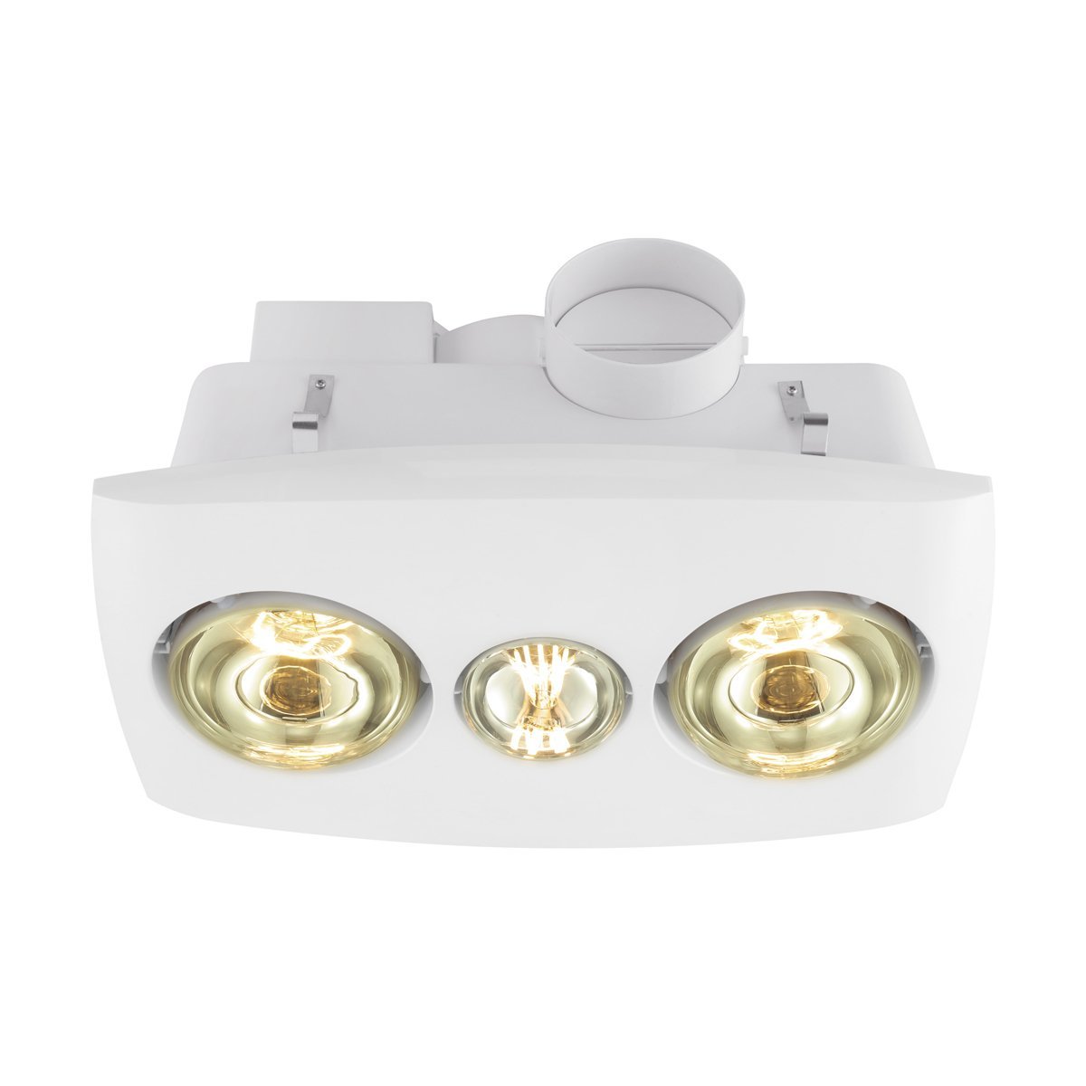 Vesuvius 3 in 1 - 2 Heat, Exhaust Fan with LED Light in White