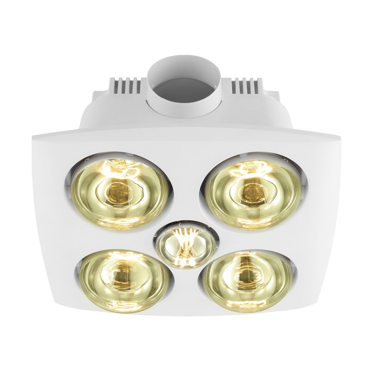 Vesuvius 3 in 1 - 4 Heat, Exhaust Fan with LED Light in White