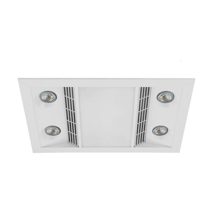 Matt White Inferno 3-in-1 Bathroom Exhaust Fan, Heater, and LED Light