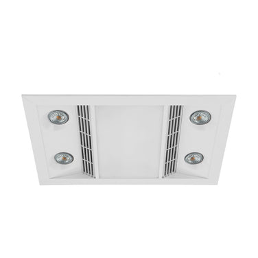 Matt White Inferno 3-in-1 Bathroom Exhaust Fan, Heater, and LED Light
