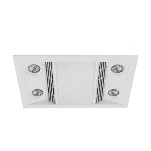 Matt White Inferno 3-in-1 Bathroom Exhaust Fan, Heater, and LED Light