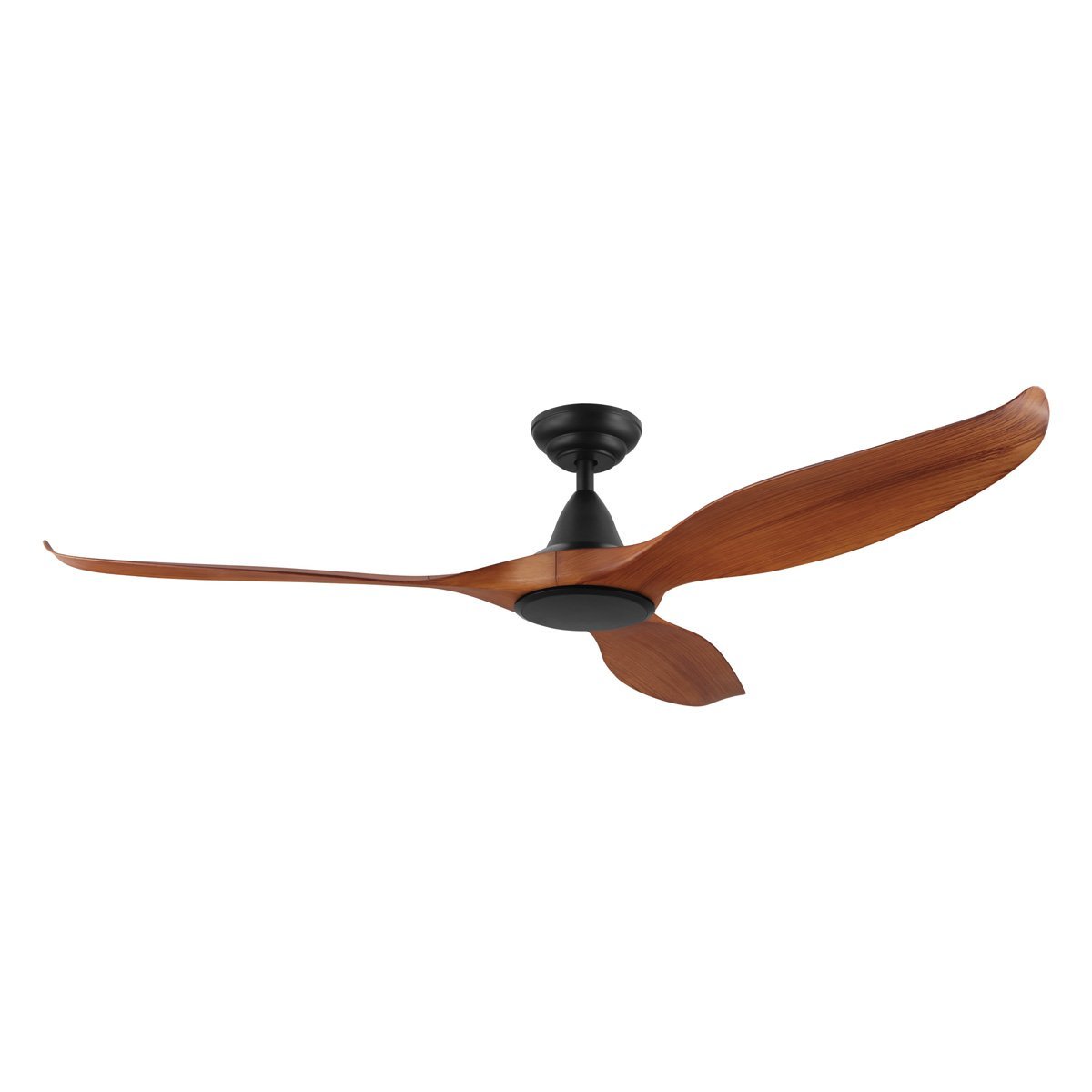 Teak / Black Eglo Noosa 60" 3 Blade DC Indoor/Outdoor Ceiling Fan with Remote Control