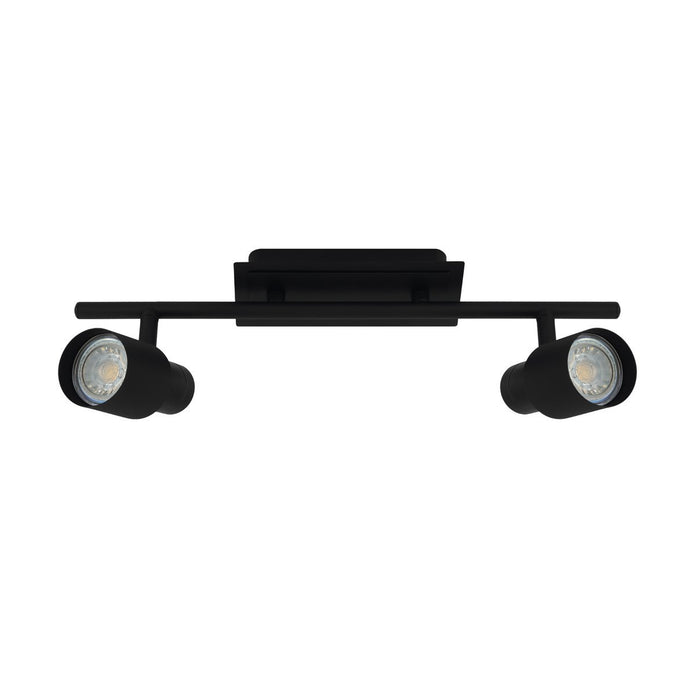 Davida 2 Light Matt Black Adjustable GU10 LED Spotlight