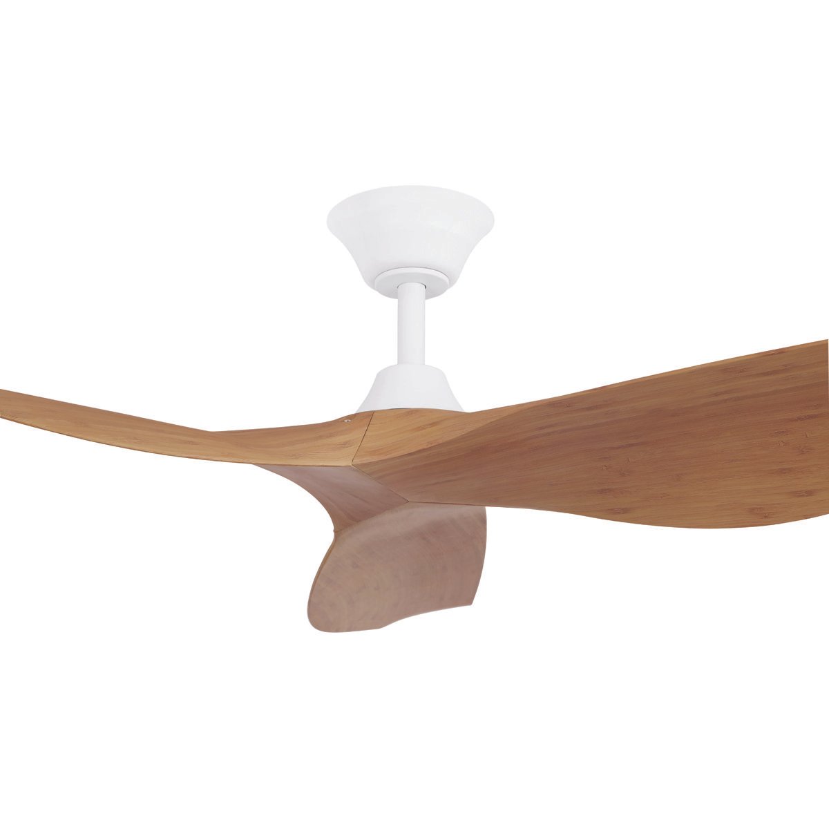 Eglo Cabarita Bamboo / Matt White 50" 3 Blade DC Indoor/Outdoor Ceiling Fan with Remote Control - 204353