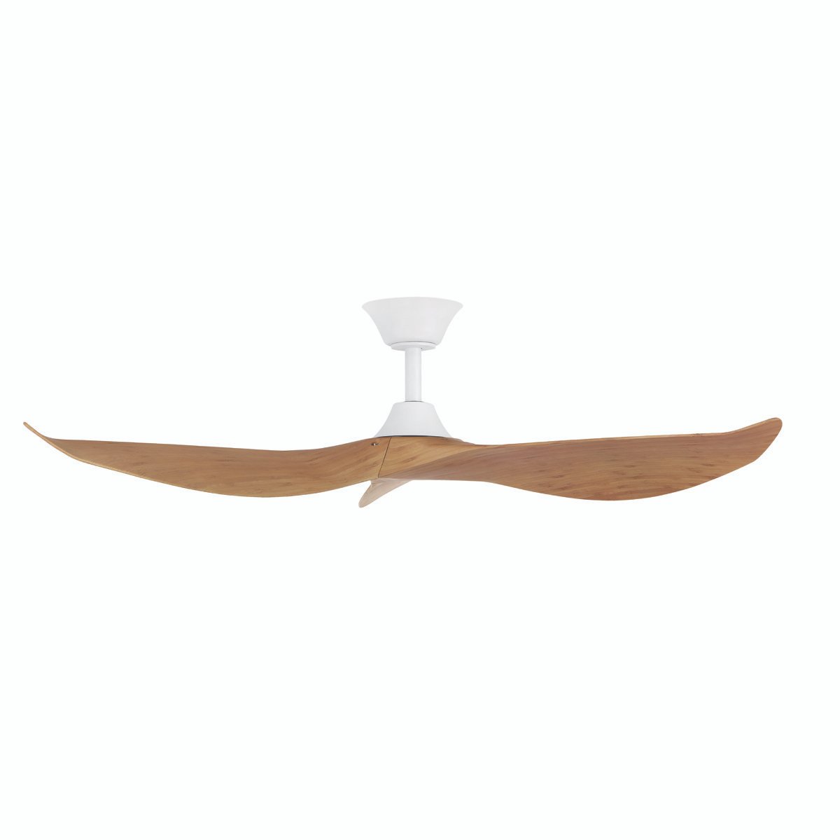 Eglo Cabarita Bamboo / Matt White 50" 3 Blade DC Indoor/Outdoor Ceiling Fan with Remote Control - 204353