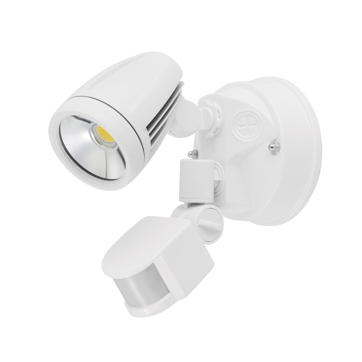 Chopper 15W Tri Colour LED Double Adjustable IP54 White Exterior Spot Light with Sensor