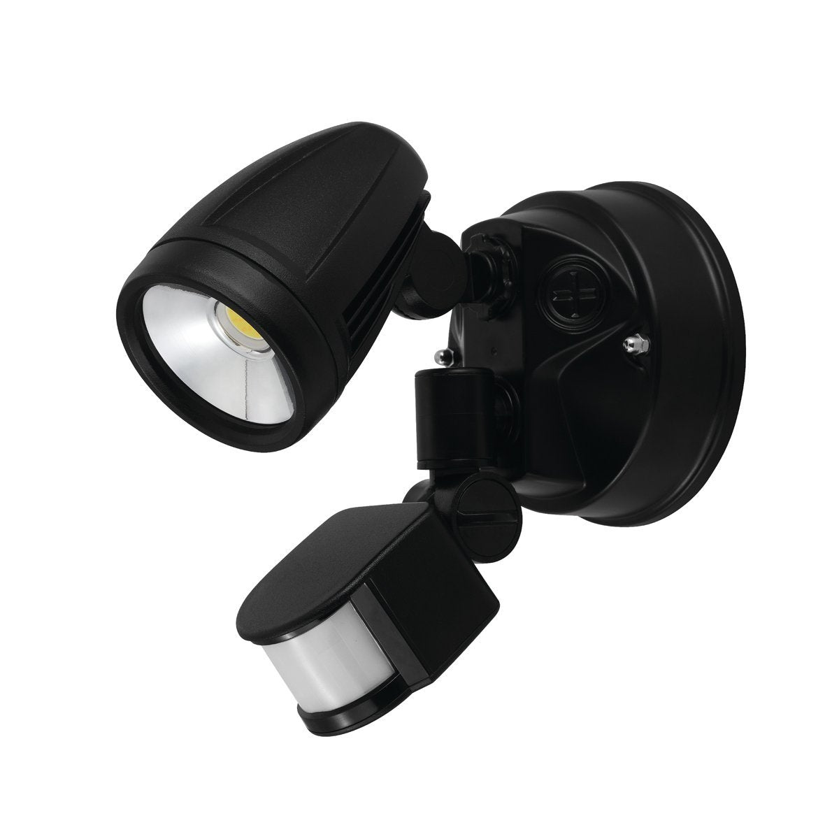 Chopper 15W Tri Colour LED Double Adjustable IP54 Black Exterior Spot Light with Sensor