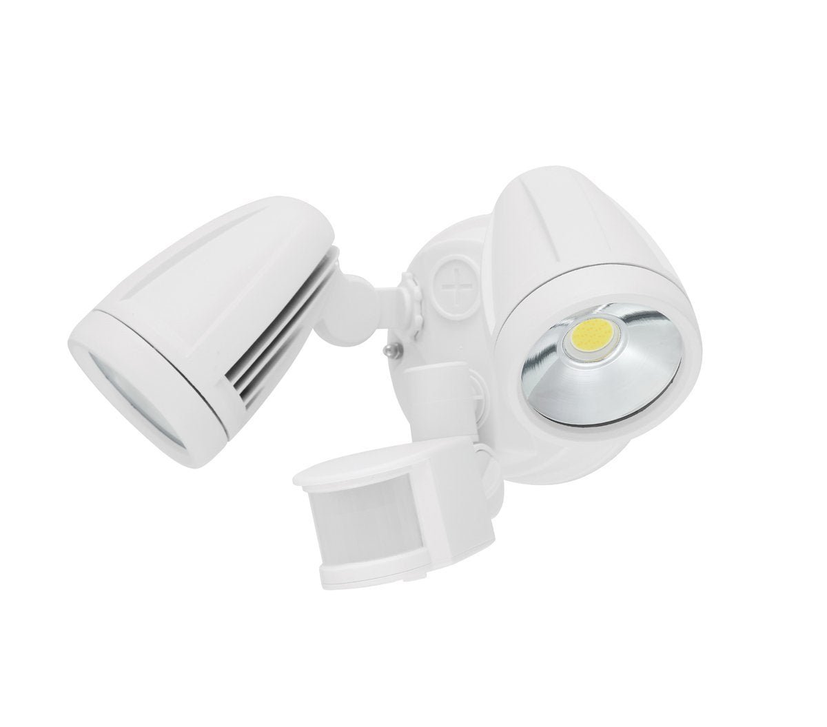 Chopper 30W Tri Colour LED Double Adjustable IP54 White Exterior Spot Light with Sensor