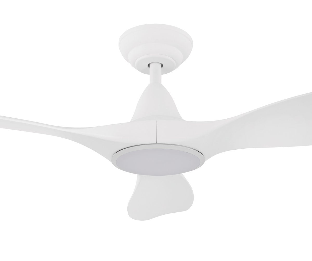 White Eglo Noosa 40" 3 Blade DC Indoor/Outdoor Ceiling Fan with 18W CCT Dimmable LED Light