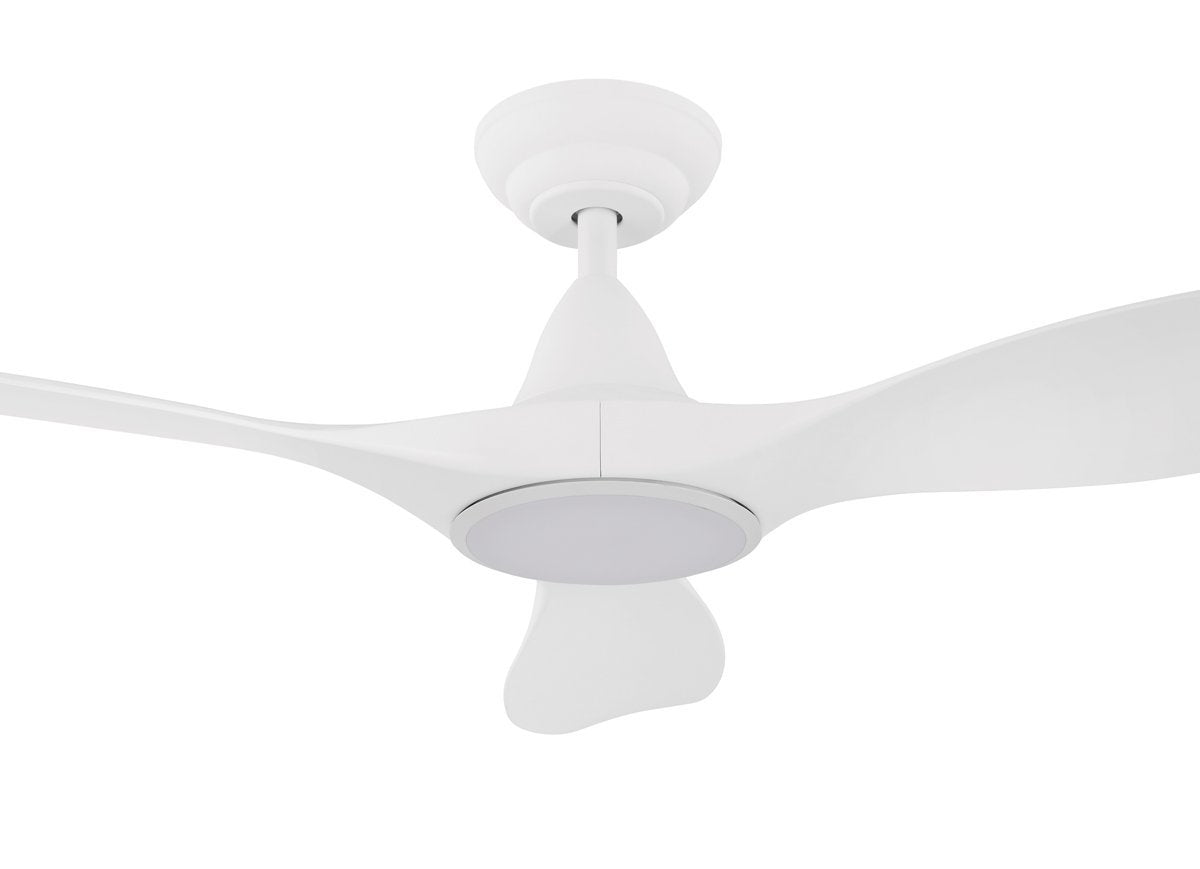 White Eglo Noosa 46" 3 Blade DC Indoor/Outdoor Ceiling Fan with 18W CCT Dimmable LED Light