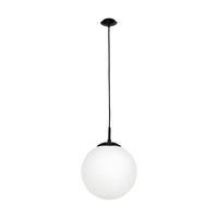 Thumbnail for Rondo Medium Pendant Light in Black with Opal Glass
