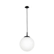 Rondo Large Pendant Light in Black with Opal Glass