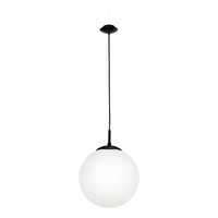 Thumbnail for Rondo Large Pendant Light in Black with Opal Glass