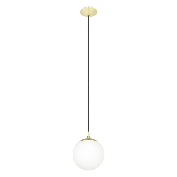 Rondo Small Pendant Light in Matt Brass with Opal Glass