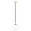 Rondo Small Pendant Light in Matt Brass with Opal Glass