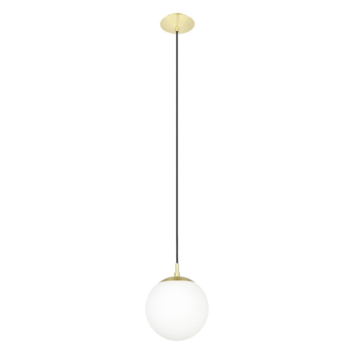 Rondo Small Pendant Light in Matt Brass with Opal Glass